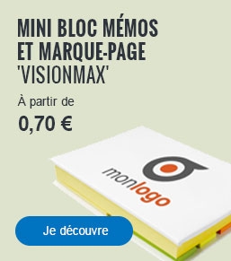 MINI BLOC DE M&Eacute;MOS ET MARQUE-PAGES PUBLICITAIRE 'VISIONMAX' - OBJETRAMA