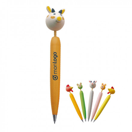LOT DE 24 STYLOS EN BOIS 'ANIMAL'