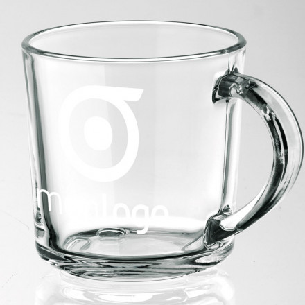MUG EN VERRE PUBLICITAIRE 'SOFFY' TRANSPARENT