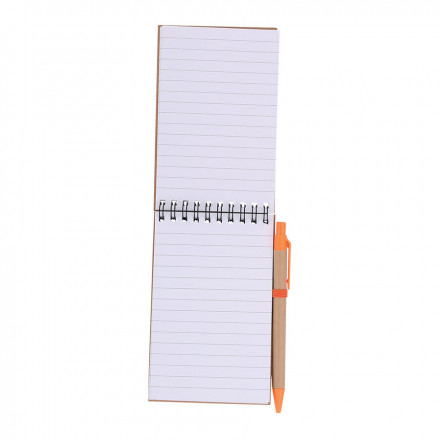 BLOC NOTES AVEC STYLO RECYCLES 'PAPYRUS' LIGNÉ