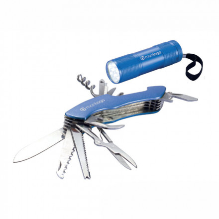 SET DE COUTEAU DE POCHE 13 FONCTIONS ET LAMPE 'LASKO'