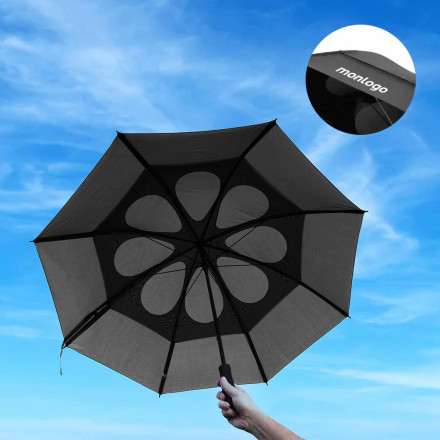 PARAPLUIE MANCHE DROIT GOLF TEMPETE PUBLICITAIRE 'STIRLING'