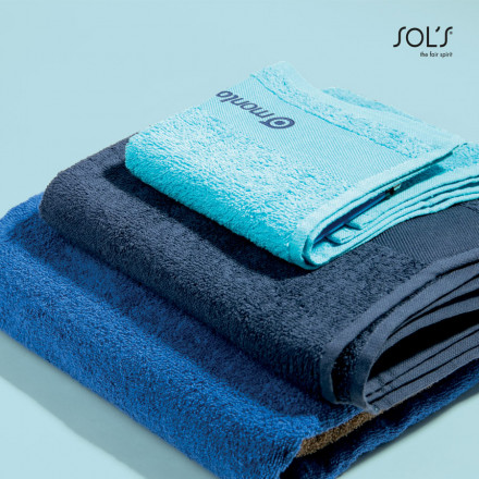 DRAP DE BAIN PUBLICITAIRE 100X150 CM 'ISLAND' COULEUR