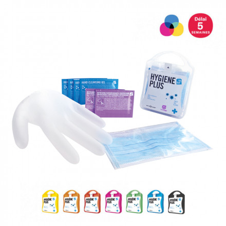 KIT DE PROTECTION PERSONNALISATION QUADRICHROMIE INCLUSE ' MY KIT HYGIENE PLUS'