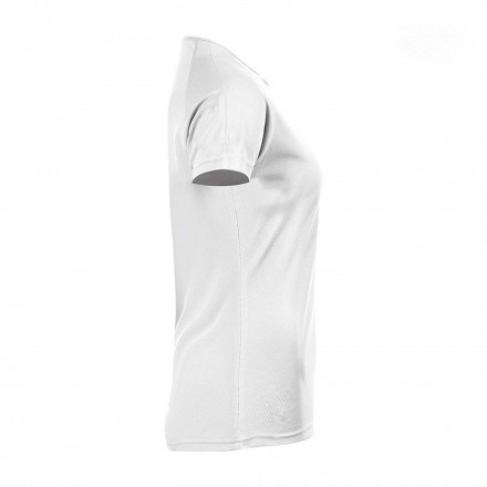 TEE SHIRT PUBLICITAIRE RESPIRANT FEMME BLANC 'SPORTY' 140 GR/M²