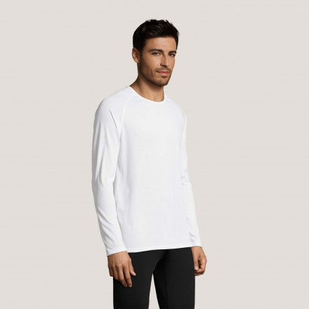 T SHIRT SPORTIF MANCHES LONGUES PUBLICITAIRE HOMME 'KOURY' 140 GR/M² BLANC