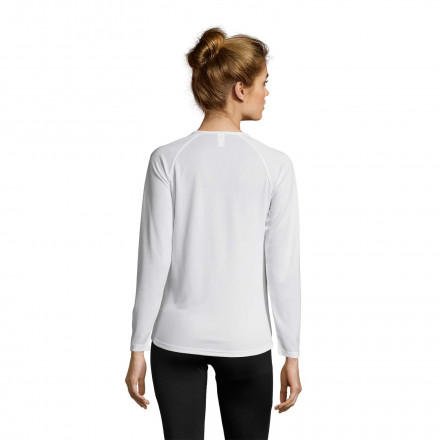T SHIRT SPORT MANCHES LONGUES PERSONNALISÉ FEMME 'KOURY' 140 GR/M² BLANC