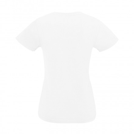 TEE SHIRT BLANC FEMME PUBLICITAIRE COL V 'IMPERIAL V'