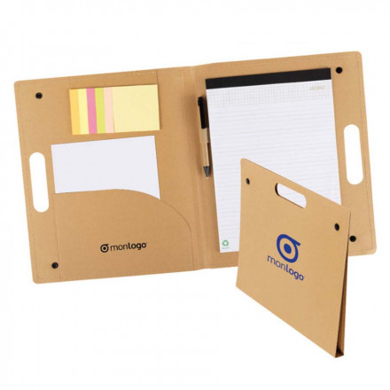PORTE DOCUMENTS EN CARTON AVEC STYLO RECYCLÉ 'ALBERTA'