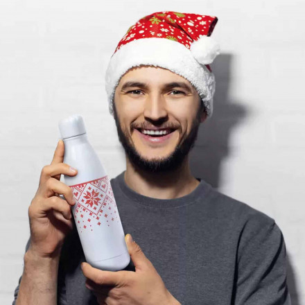 BOUTEILLE DE NOËL PUBLICITAIRE EN MÉTAL 'ALINOR'