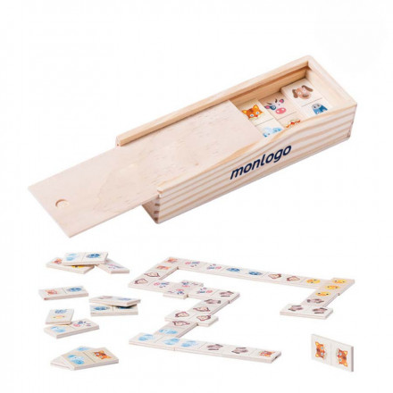 JEU DE DOMINO PERSONNALISÉ EN BOIS 'ANIMALY'