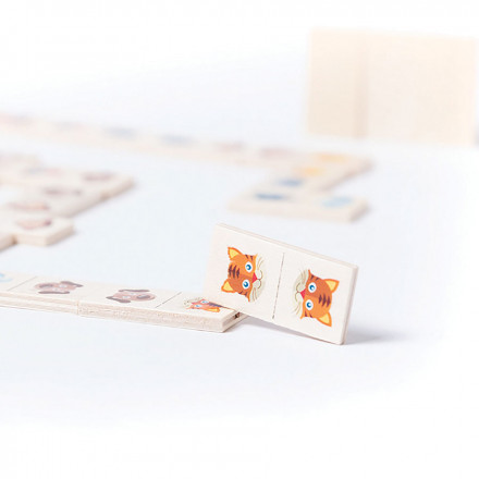 JEU DE DOMINO PERSONNALISÉ EN BOIS 'ANIMALY'