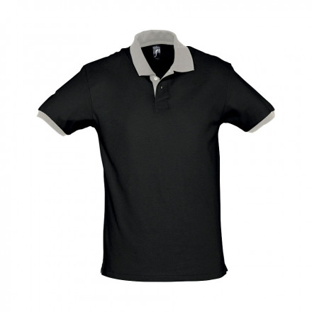POLO PERSONNALISÉ BICOLORE 'PRINCE' 200 GR/M² - noir/gris clair