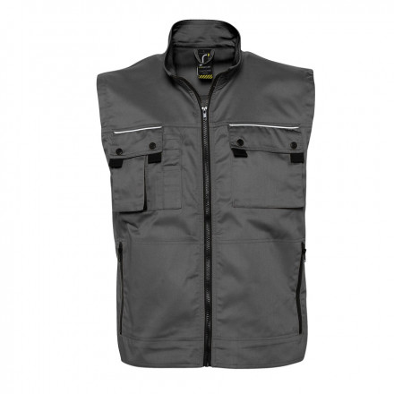 BLOUSON PUBLICITAIRE SANS MANCHES WORKWEAR MIXTE 'ZENITH PRO' - gris foncé