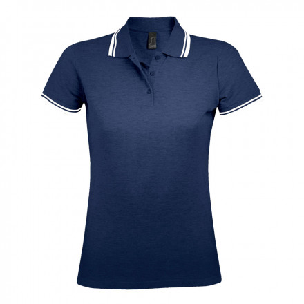 POLO BICOLORE PERSONNALISABLE FEMME 'PASADENA' 200 GR/M² - marine/blanc