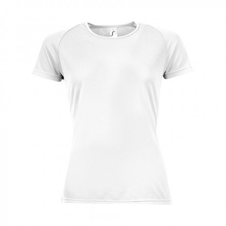 TEE-SHIRT PUBLICITAIRE RESPIRANT FEMME BLANC 'SPORTY' 140 GR/M² - blanc