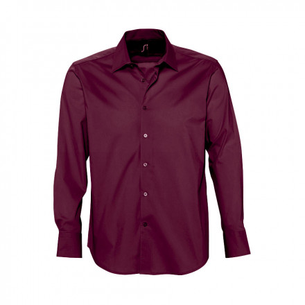 CHEMISE PERSONNALISÉE HOMME MANCHES LONGUES 'BRIGHTON' 140 GR/M² - bordeaux