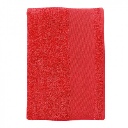 SERVIETTE DE TOILETTE PUBLICITAIRE 50X100 CM 'ISLAND' COULEUR - rouge
