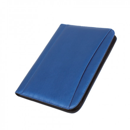 CONFÉRENCIER A4 AVEC CALCULATRICE 'GENTLEMEN' - bleu