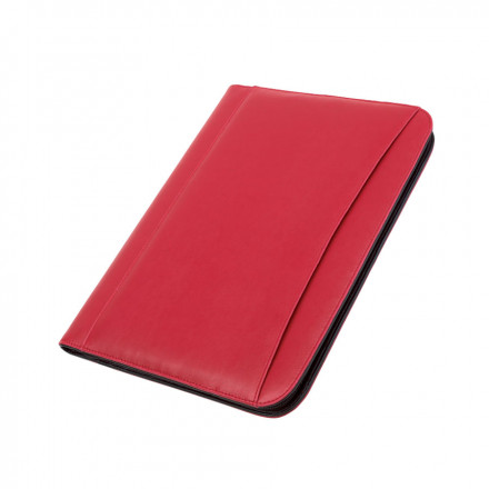 CONFÉRENCIER A4 AVEC CALCULATRICE 'GENTLEMEN' - rouge