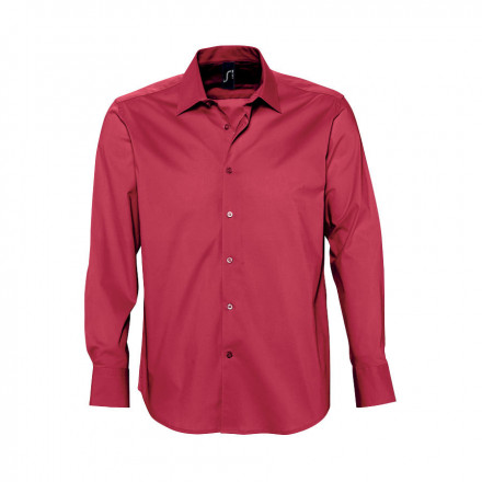 CHEMISE PERSONNALISÉE HOMME MANCHES LONGUES 'BRIGHTON' 140 GR/M² - rouge cardinal