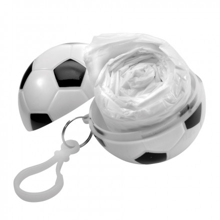 PONCHO PUBLICITAIRE PERSONNALISABLE BALLE 'FOOT' - blanc