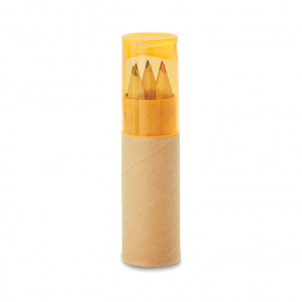 SET DE 6 CRAYONS DE COULEUR AVEC TAILLE-CRAYON 'ANDORRE' - orange