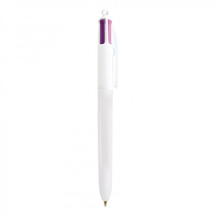 STYLO BIC® PUBLICITAIRE 4 COULEURS 'PASTELS' - blanc