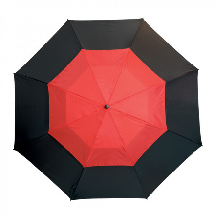 PARAPLUIE MANCHE DROIT GOLF TEMPÊTE PUBLICITAIRE 'FINDHORN' - rouge