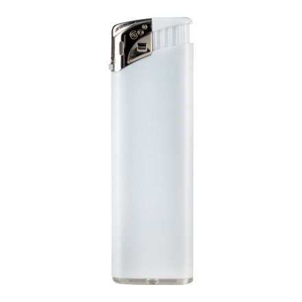 BRIQUET PERSONNALISÉ RECHARGEABLE PIEZO 'SATURNE' - blanc