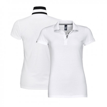 POLO PUBLICITAIRE FEMME 'PATRIOT' 200 GR/M² - blanc/noir