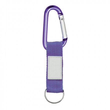 PORTE-CLES PUBLICITAIRE MOUSQUETON AVEC LANIERE 'HOOK' - violet