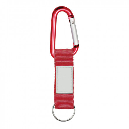 PORTE-CLES PUBLICITAIRE MOUSQUETON AVEC LANIERE 'HOOK' - rouge foncé