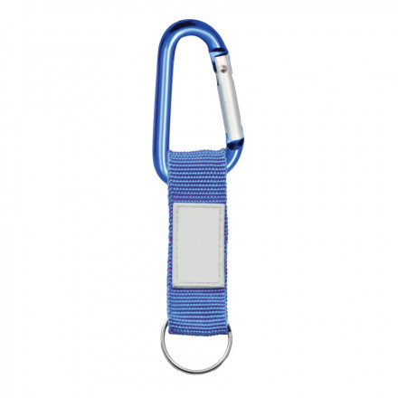 PORTE-CLES PUBLICITAIRE MOUSQUETON AVEC LANIERE 'HOOK' - bleu foncé