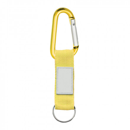 PORTE-CLES PUBLICITAIRE MOUSQUETON AVEC LANIERE 'HOOK' - jaune