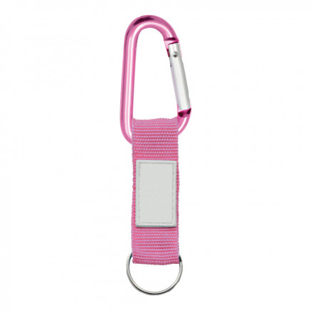 PORTE-CLES PUBLICITAIRE MOUSQUETON AVEC LANIERE 'HOOK' - rose