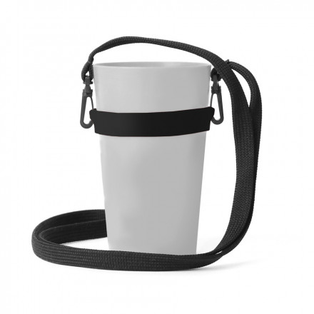 PORTE-GOBELET 30 CL ET 60 CL TOUR DE COU PUBLICITAIRE 'BORELIA' - noir