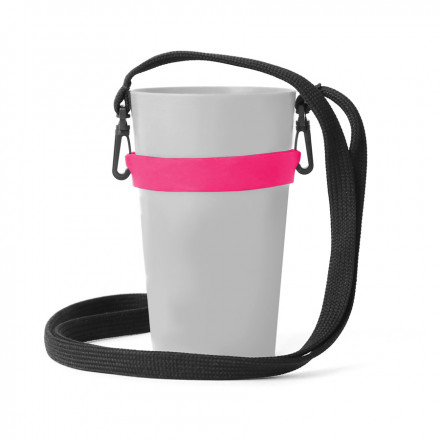 PORTE-GOBELET 30 CL ET 60 CL TOUR DE COU PUBLICITAIRE 'BORELIA' - rose