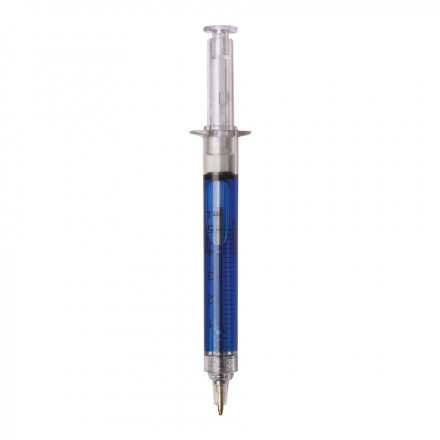 STYLO PUBLICITAIRE 'SERINGUE' - bleu