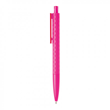 STYLO BILLE PUBLICITAIRE FINITION LOSANGE TEXTURÉ 'EUCLIDE' - rose