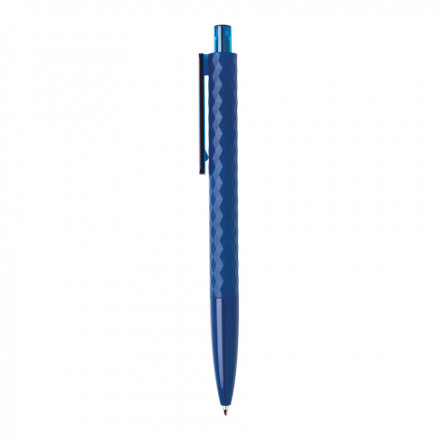STYLO BILLE PUBLICITAIRE FINITION LOSANGE TEXTURÉ 'EUCLIDE' - bleu foncé