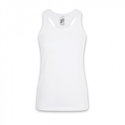 DÉBARDEUR PUBLICITAIRE FEMME 'JUSTIN' BLANC 150 GR/M² - blanc