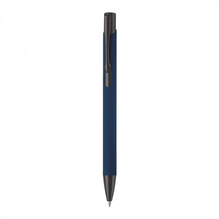 STYLO PUBLICITAIRE EN ALUMINIUM 'BLACK SOFT' - bleu foncé