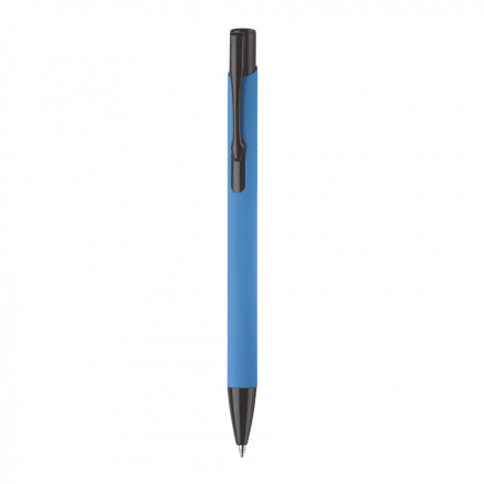 STYLO PUBLICITAIRE EN ALUMINIUM 'BLACK SOFT' - bleu clair