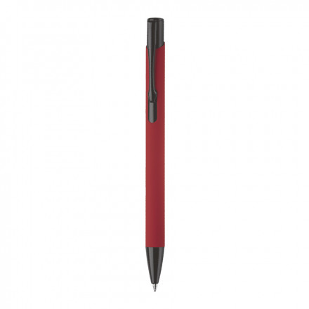 STYLO PUBLICITAIRE EN ALUMINIUM 'BLACK SOFT' - rouge
