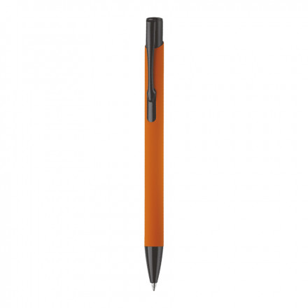 STYLO PUBLICITAIRE EN ALUMINIUM 'BLACK SOFT' - orange