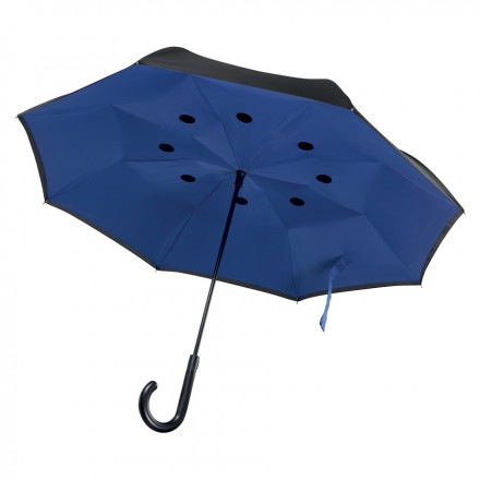 PARAPLUIE PUBLICITAIRE TEMPETE REVERSIBLE A FERMETURE AUTOMATIQUE 'LERWICK - bleu royal