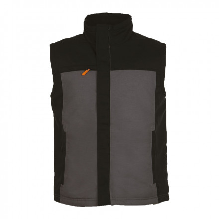 BODYWARMER BICOLORE PROMOTIONNEL HOMME 'MISSION PRO' - gris noir