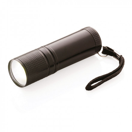 LOT DE 100 LAMPES TORCHES COB PUBLICITAIRES 'LUZIA' - noir