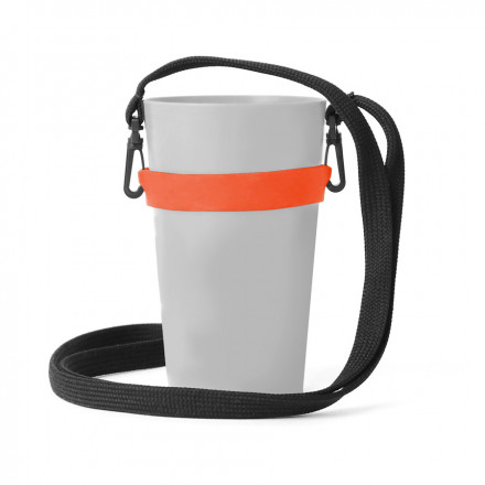 PORTE-GOBELET 30 CL ET 60 CL TOUR DE COU PUBLICITAIRE 'BORELIA' - orange